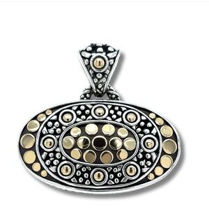 John Hardy 18k & Sterling Silver Dot Collection Oval Enhancer Pendant